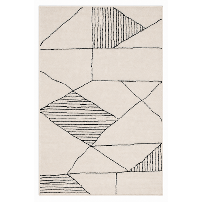 Leo Geometric Cream & Black Rug