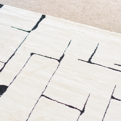 Leo Abstract Line Cream Rug