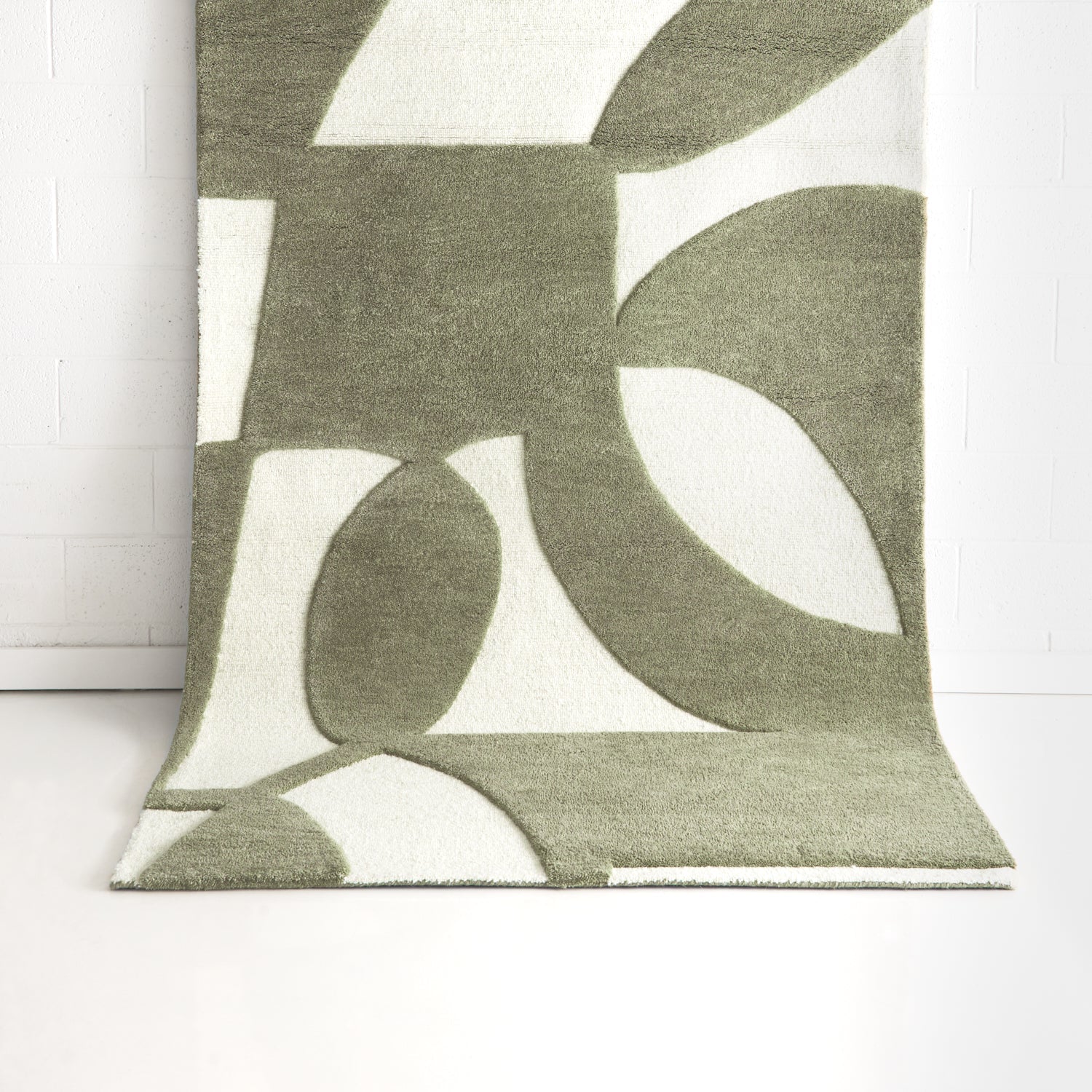 Levis Ivory Green Wool Rug TULSIRAM