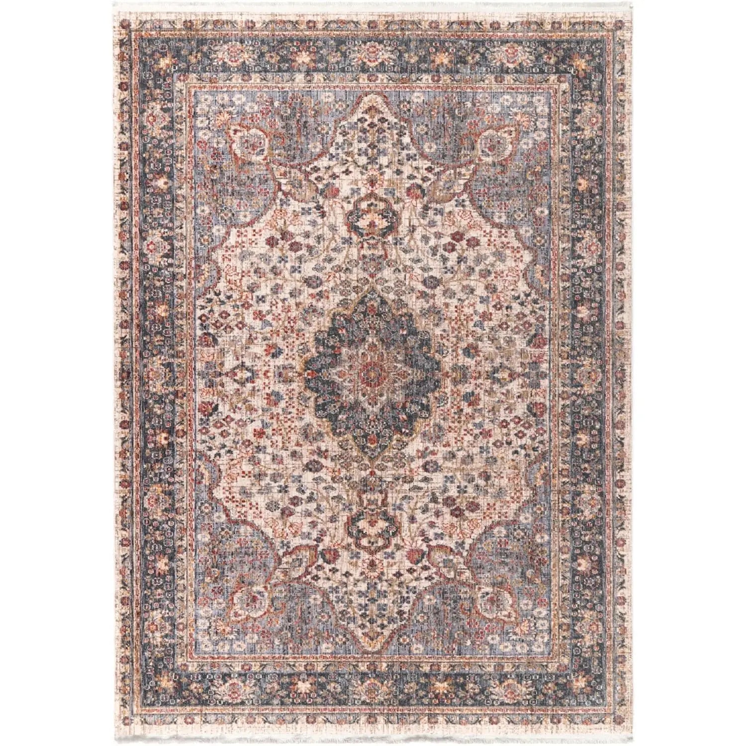 Malte Cream Red Transitional Rug BRAVEN