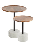 Felix S/2 Wood/Marble Table 38x45cm Nat COAST