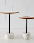 Set of two Wood/Marble Table Natural COAST