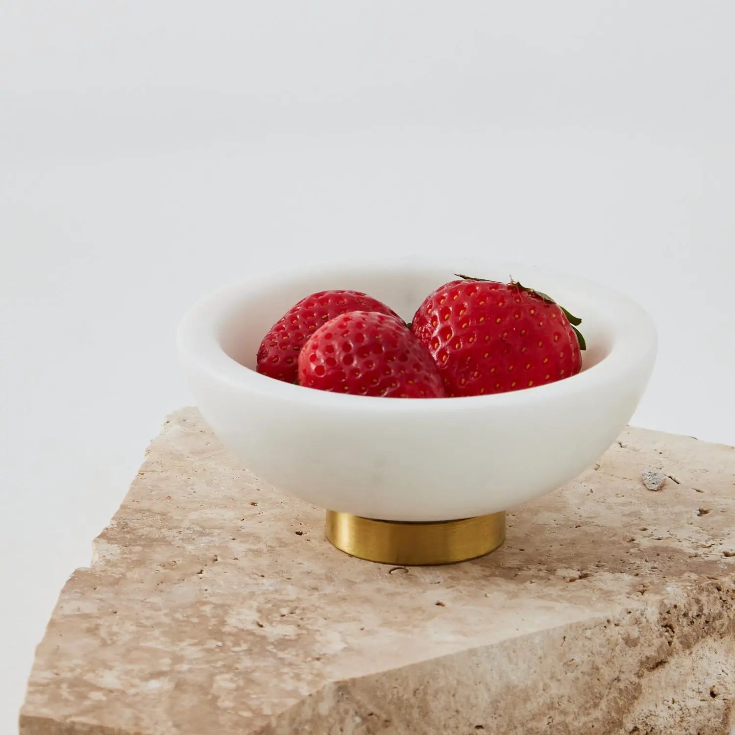 Marble and Metal Pinch Bowl White COAST