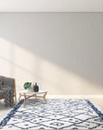 Marrakesh Cream Blue Moroccan Rug Smartex Int