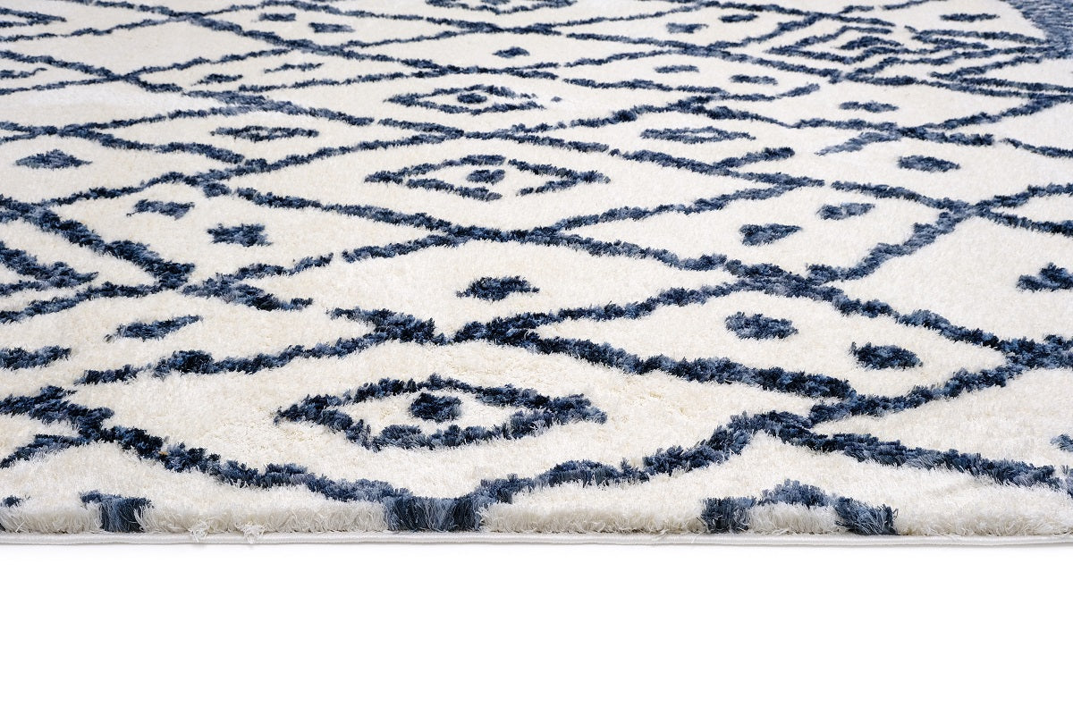 Marrakesh Cream Blue Moroccan Rug Smartex Int