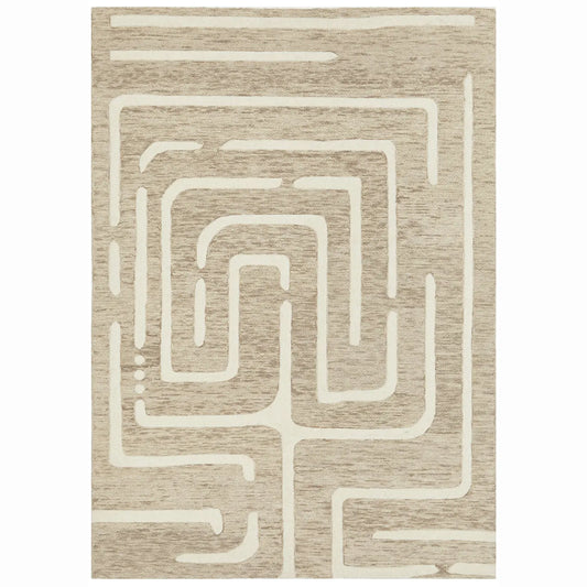 Maze Linen Floor Rug DecoRug