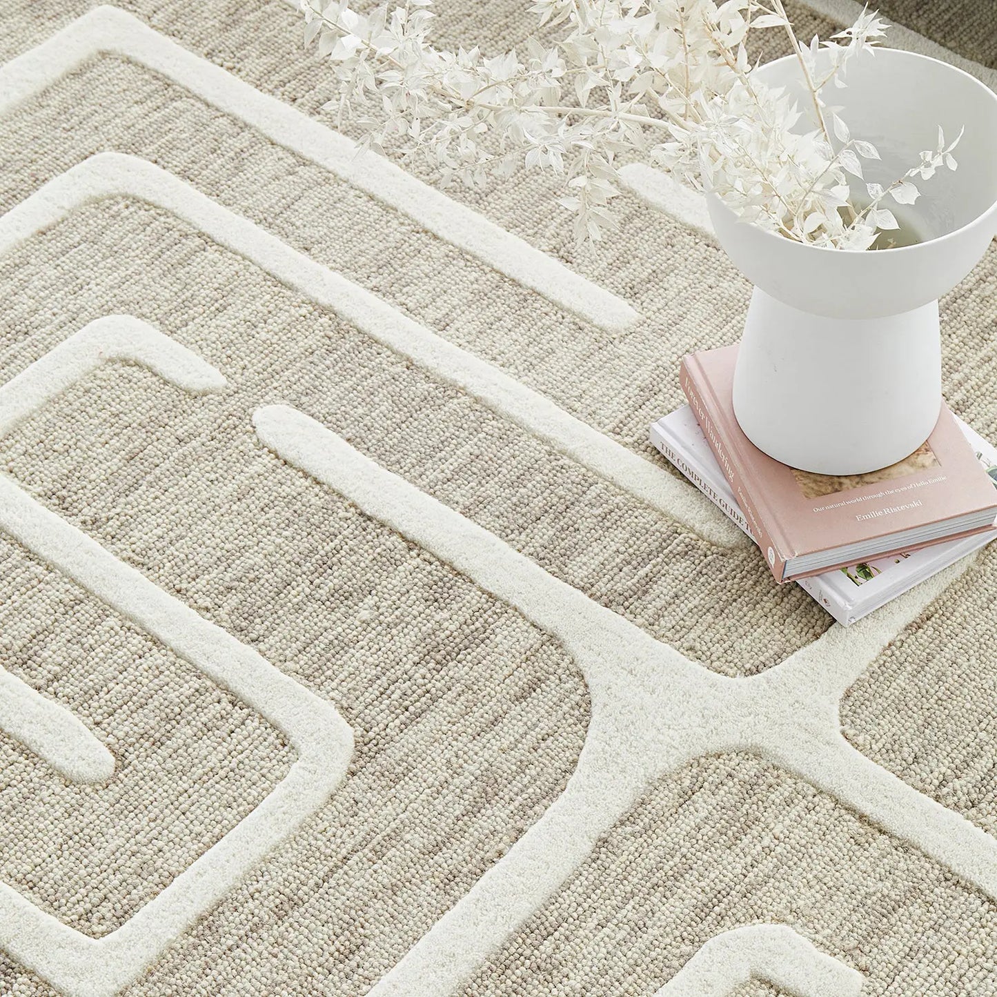 Maze Linen Floor Rug DecoRug