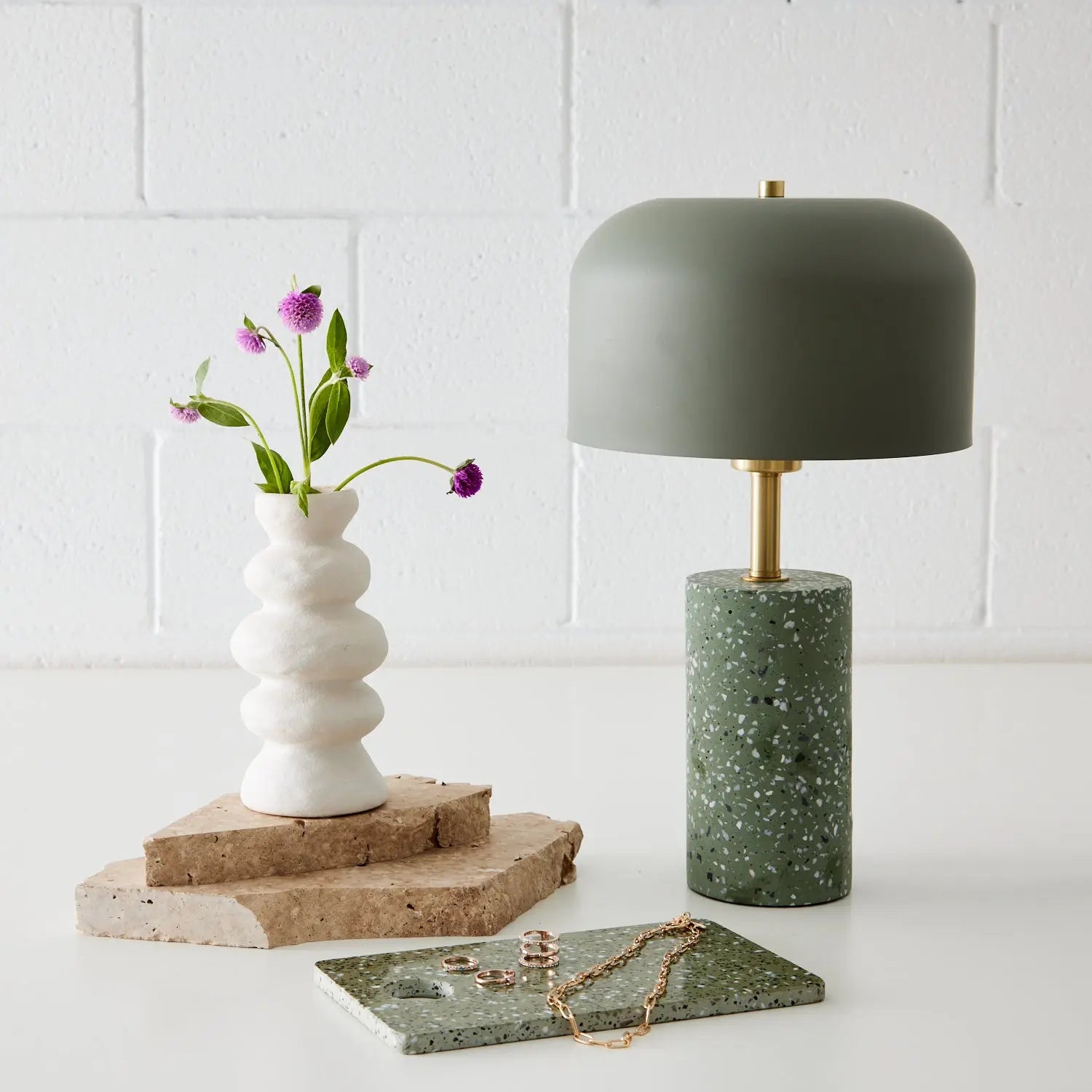 Terrazzo/Metal Lamp Green COAST