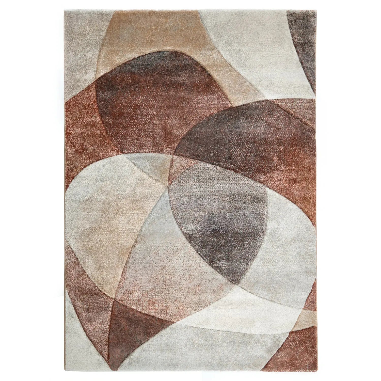 Milan Rust Patterned Rug – Modern Abstract Rust & Beige Area Rug – DecoRug
