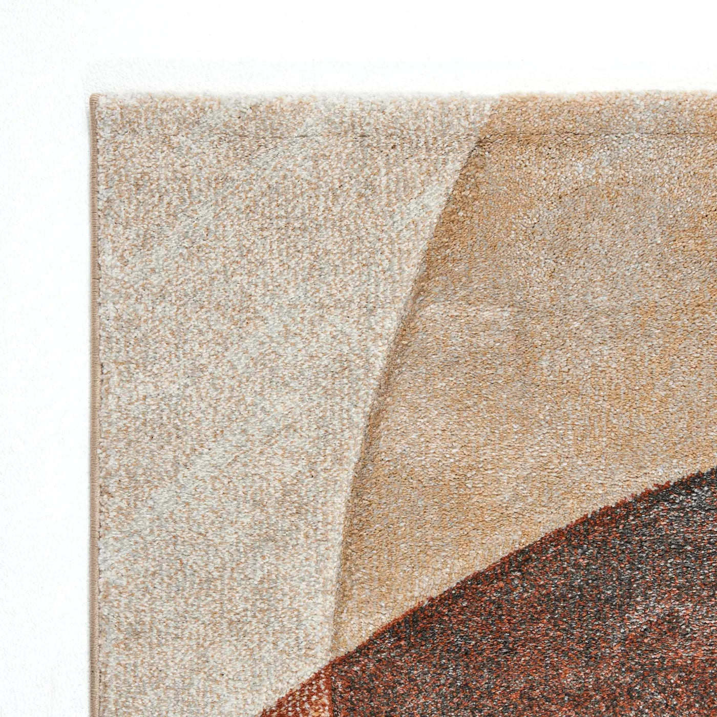 Milan Rust Patterned Rug – Modern Abstract Rust & Beige Area Rug – DecoRug