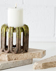 Moss Look Reversible Ceramic Candle Holder KAILE