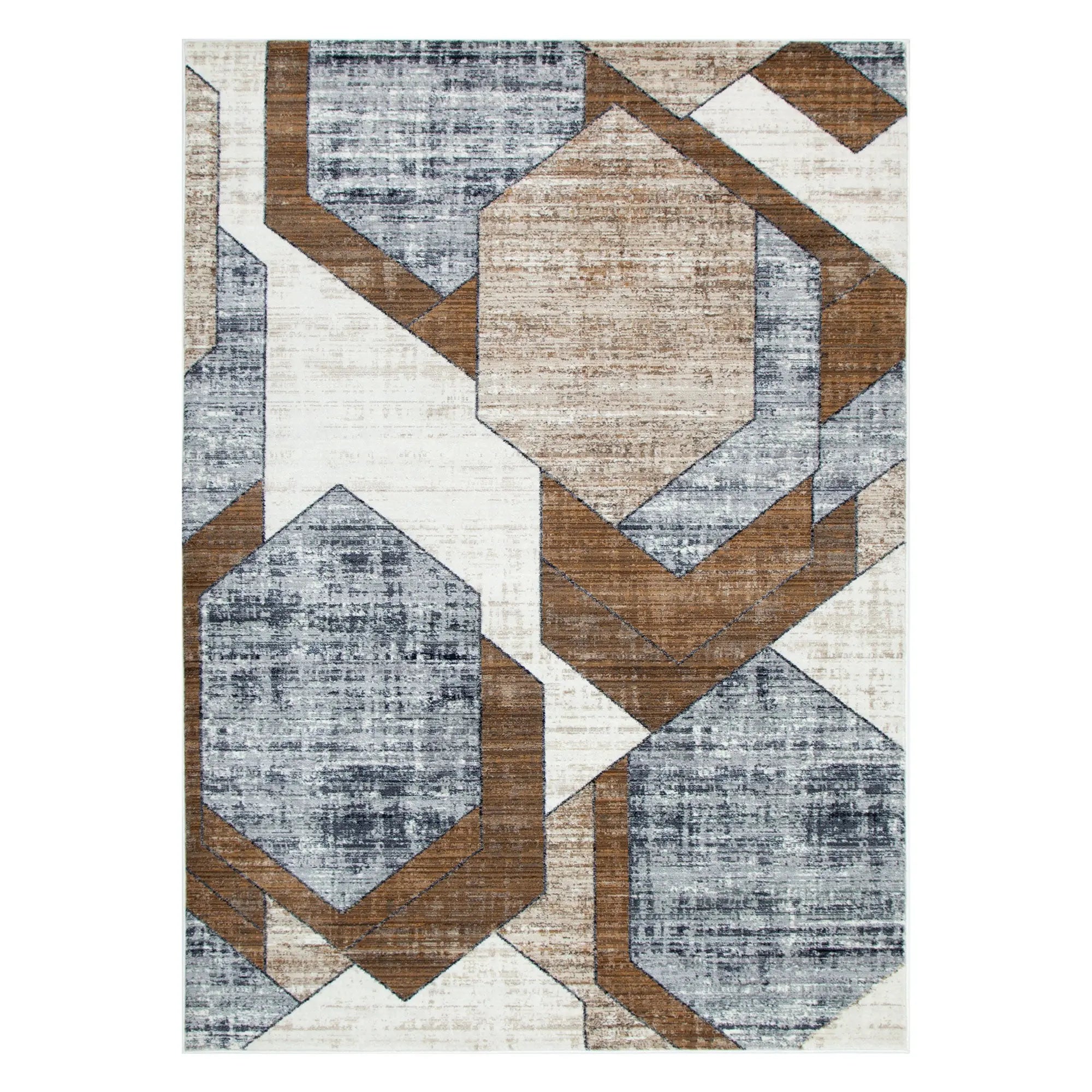 Munro Cream Brown Floor Rug BADE