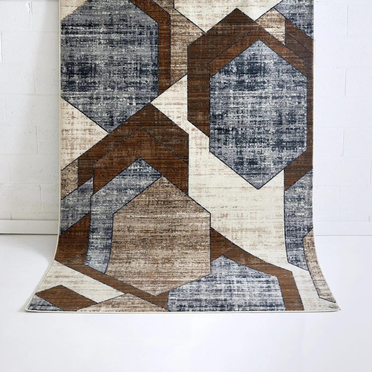 Munro Cream Brown Floor Rug BADE