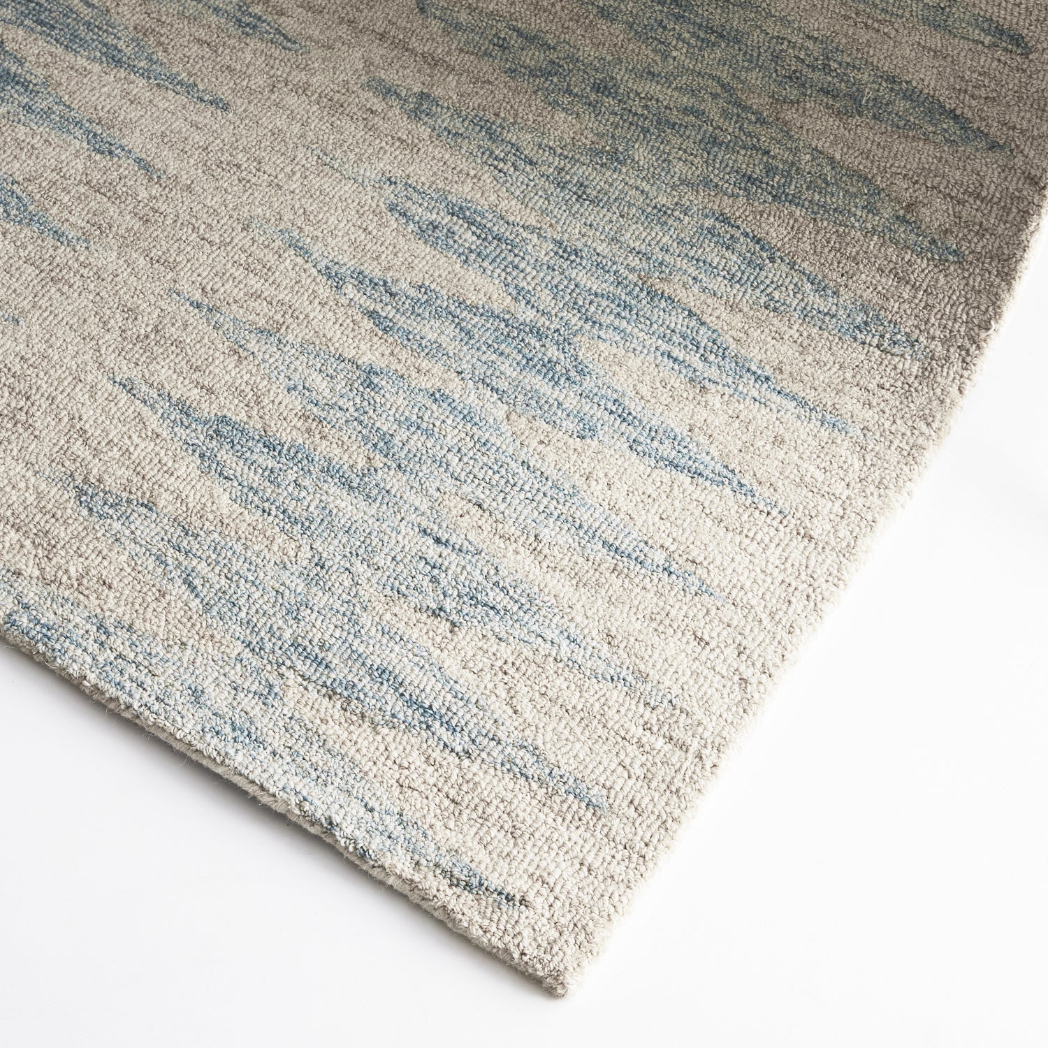 Ivory-Blue Modern Design 2x2Ft. Wool Rug Size- outlet 60x60Cms/ S-95