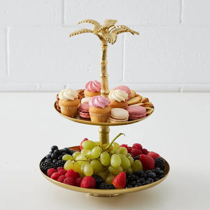 Palm Metal 2-tier Serve Stand COAST