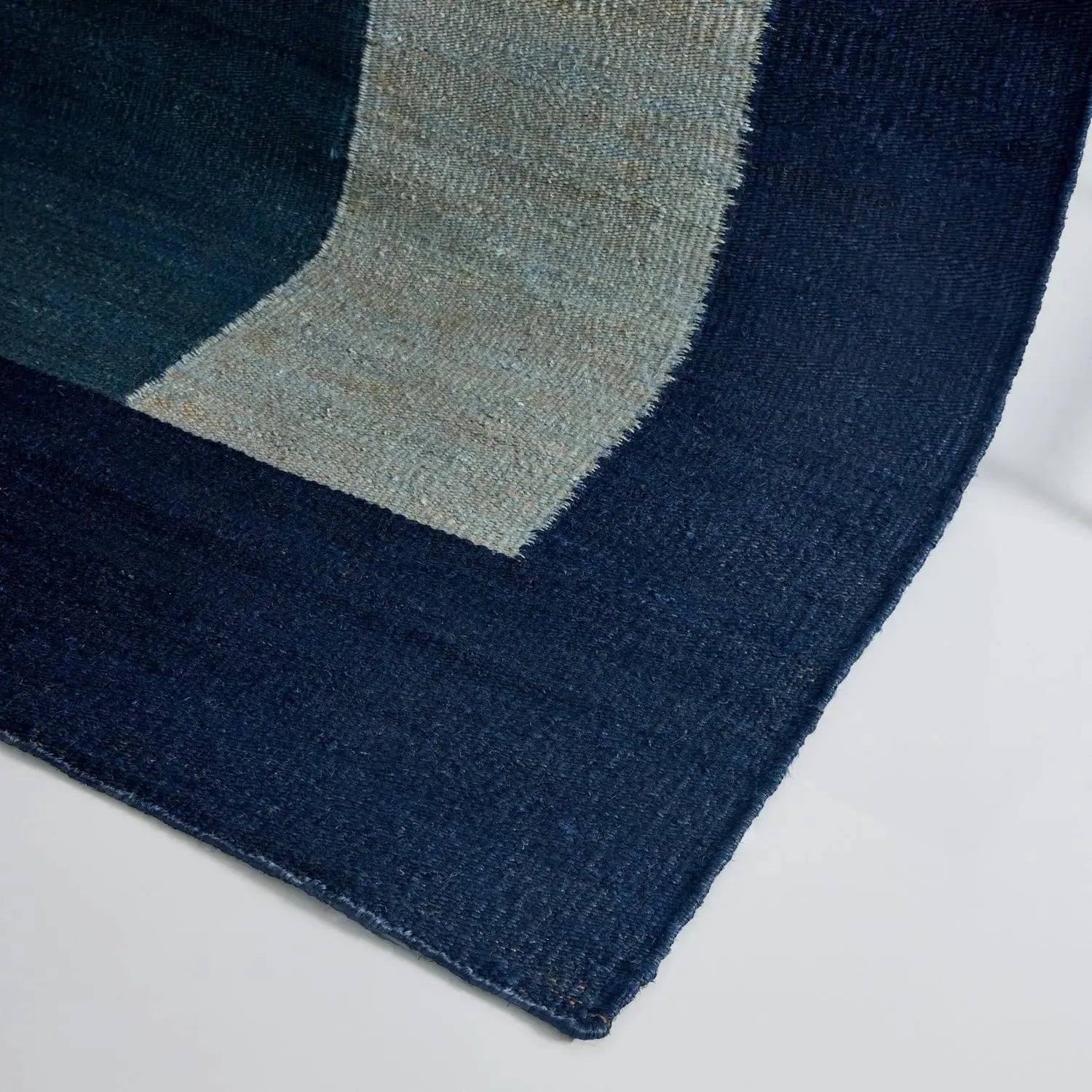 Piha Jute Irregular Rug Blue JAIPUR