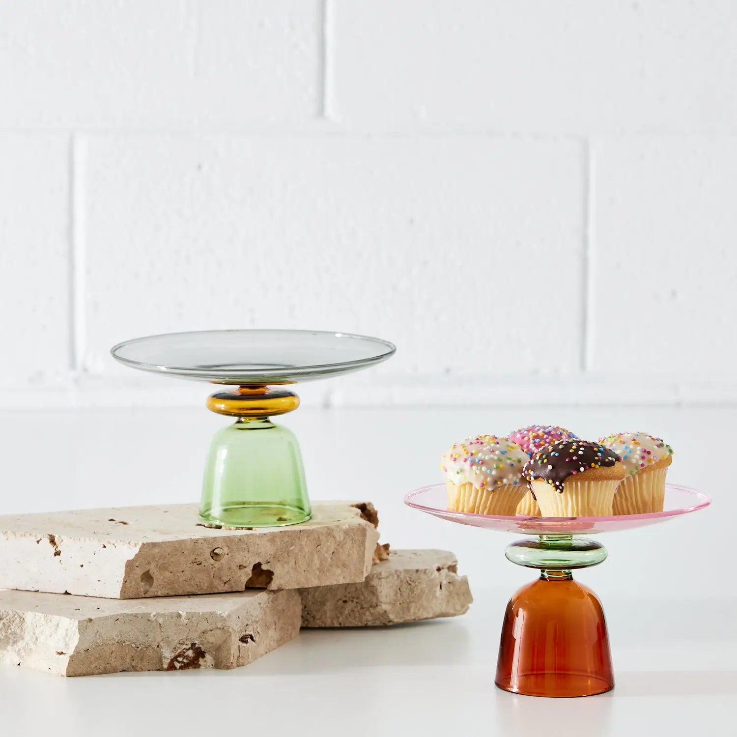 Glass Cake Stand Amber / Pink KAILE