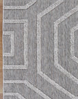 Port Villa Devesi Grey Geometric Flatweave Rug DecoRug