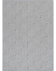 Port Villa Fugui Grey Geometric Flatweave Rug BRAVEN