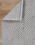 Port Villa Fugui Grey Geometric Flatweave Rug DecoRug