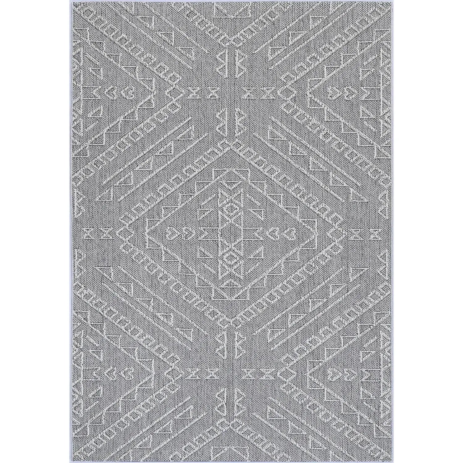 Port Villa Kaua Ash Tribal Flatweave Rug BRAVEN