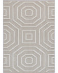 Port Villa Lui Beige Geometric Flatweave Rug BRAVEN