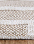 Port Villa Lui Beige Geometric Flatweave Rug DecoRug