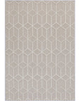 Port Villa Maemae Beige Geometric Flatweave Rug BRAVEN