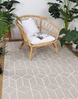 Port Villa Maemae Beige Geometric Flatweave Rug DecoRug