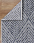 Port Villa Naka Charcoal Geometric Flatweave Rug DecoRug