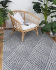 Port Villa Naka Charcoal Geometric Flatweave Rug DecoRug