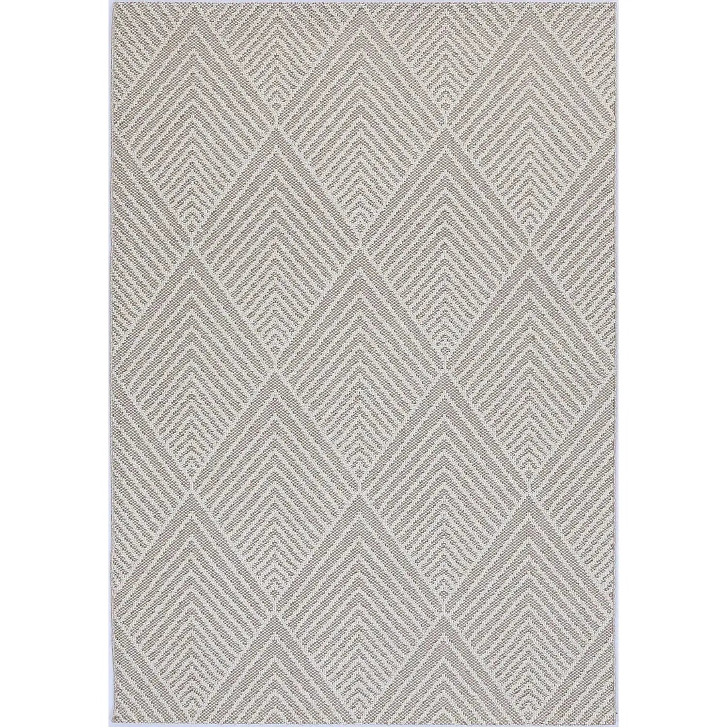 Port Villa Onika Beige Geometric Flatweave Rug BRAVEN