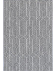 Port Villa Sikua Grey Geometric Flatweave Rug BRAVEN