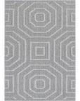 Port Villa Suri Ash Geometric Flatweave Rug BRAVEN