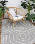 Port Villa Suri Ash Geometric Flatweave Rug DecoRug