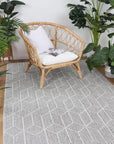 Port Villa Totori Ash Geometric Flatweave Rug DecoRug