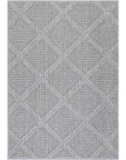 Port Villa Vouza Grey Geometric Flatweave Rug BRAVEN