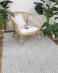 Port Villa Walasi Ash Geometric Flatweave Rug DecoRug