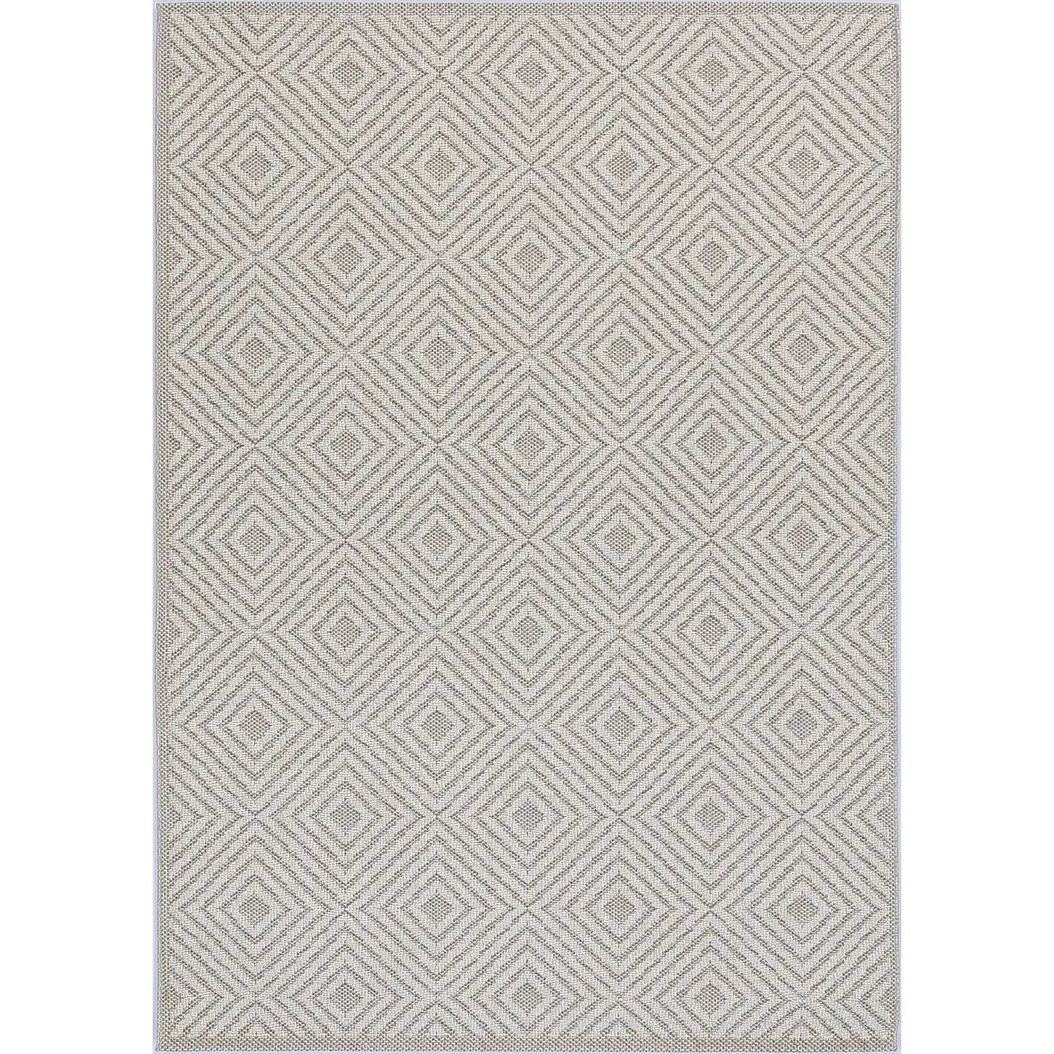 Port Villa Wickham Beige Geometric Flatweave Rug BRAVEN