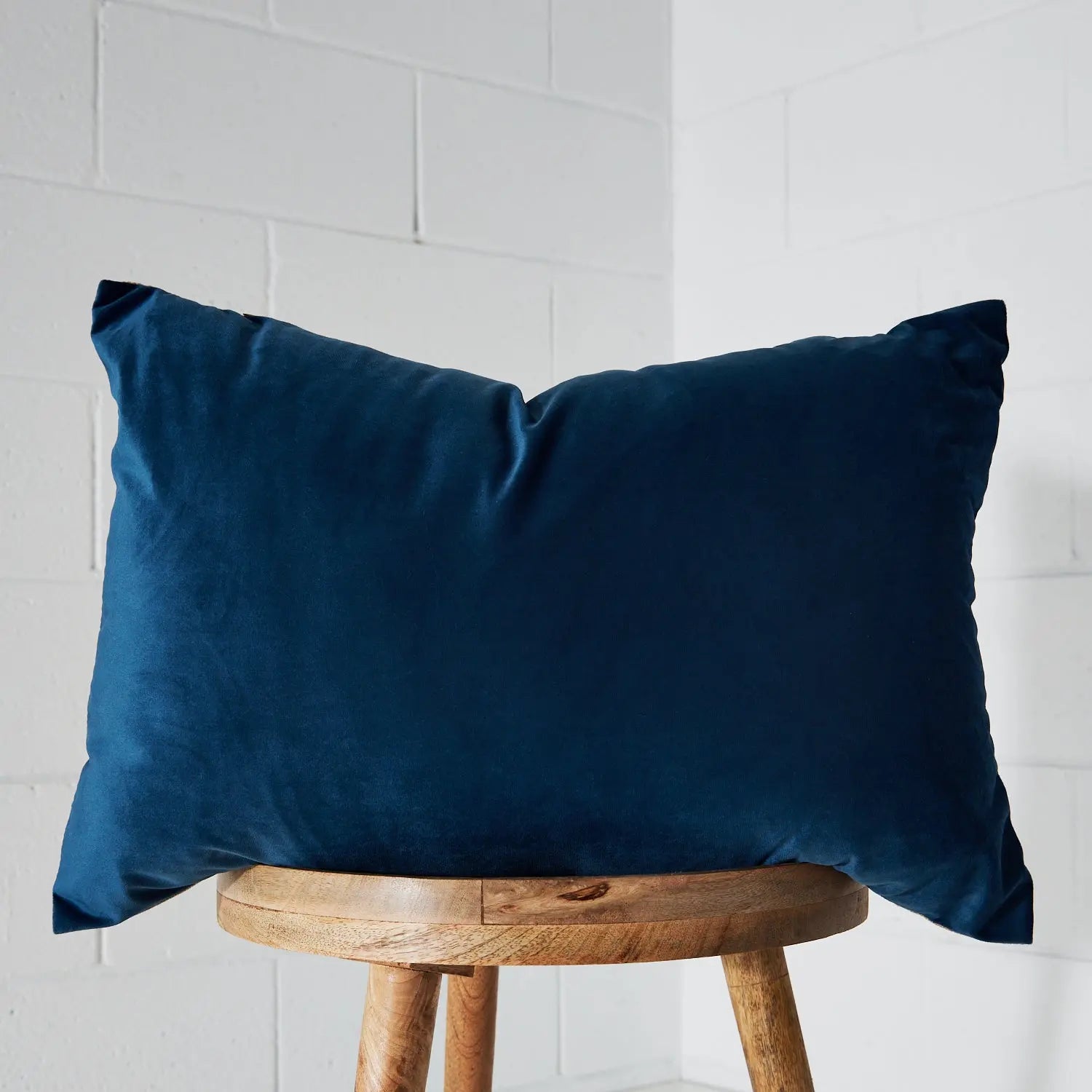 Rectangle Velvet Feather Cushion Blue KAILE