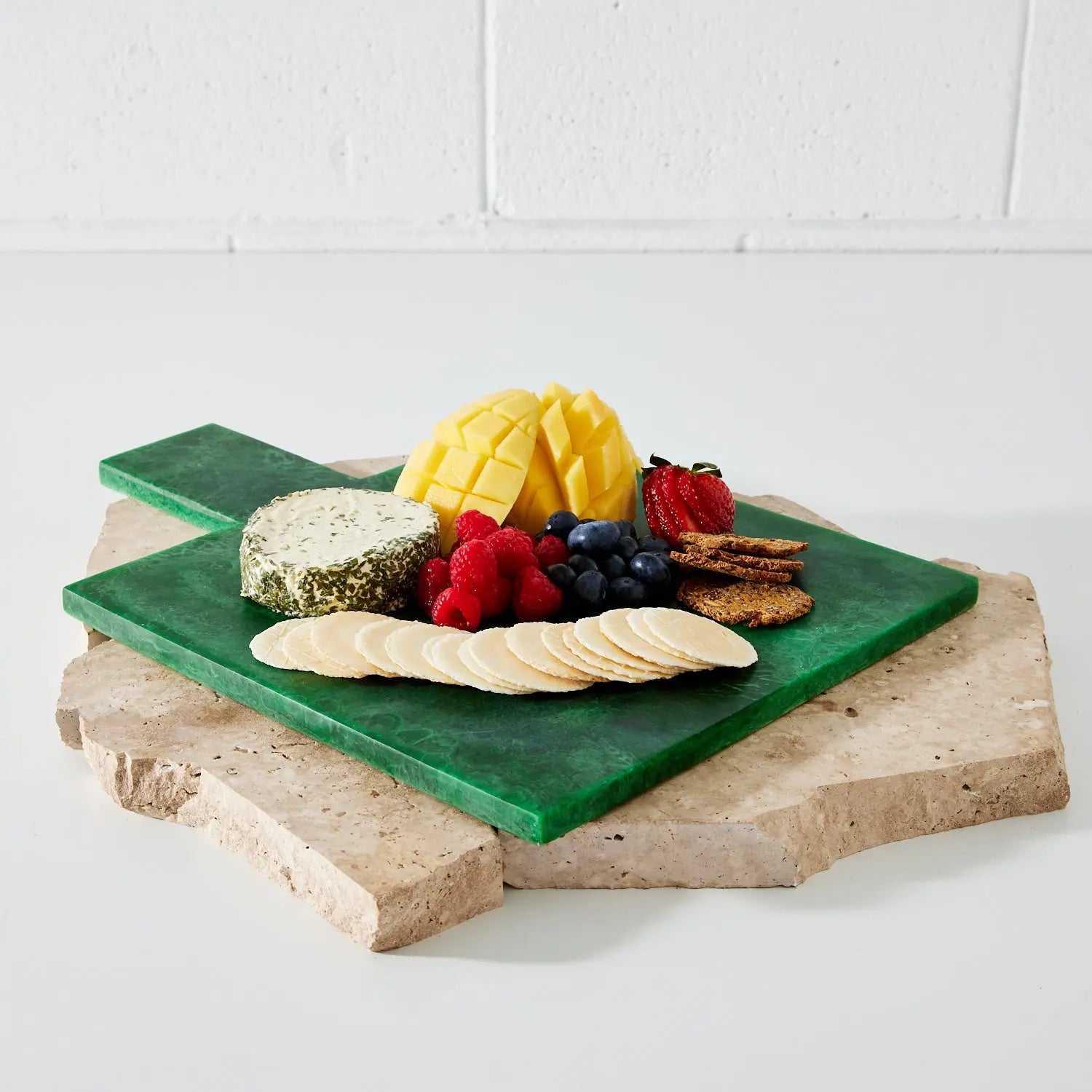 Resin Cheese Board Green Horizon