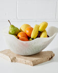 Resin Large Fruit Bowl White Horizon