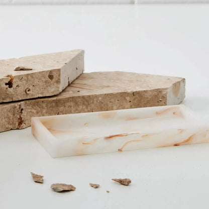 Resin Marbled Tray Peach KAILE