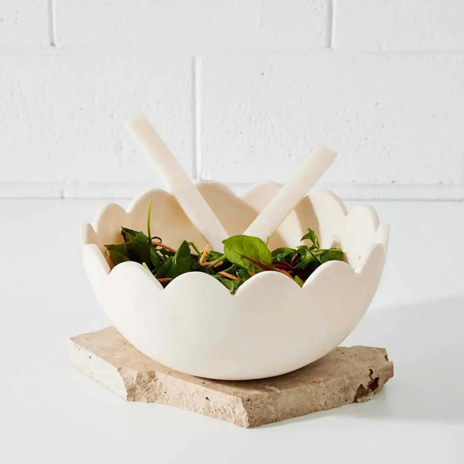 Resin Salad Bowl Matte White HORIZON