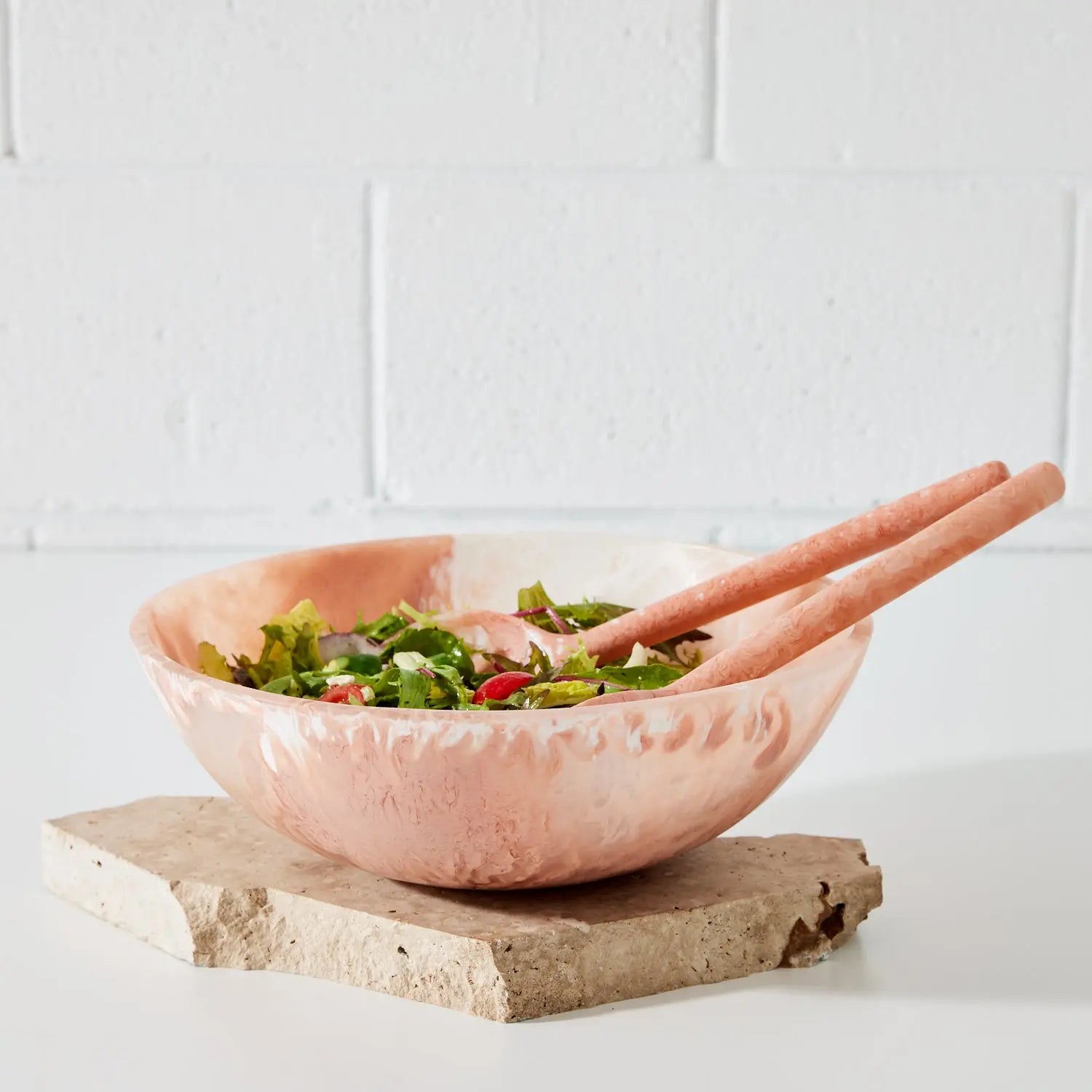 Resin Salad Bowl Pink Horizon