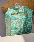 Resin & Capiz Shell Inlay Side Table Blue KAILE