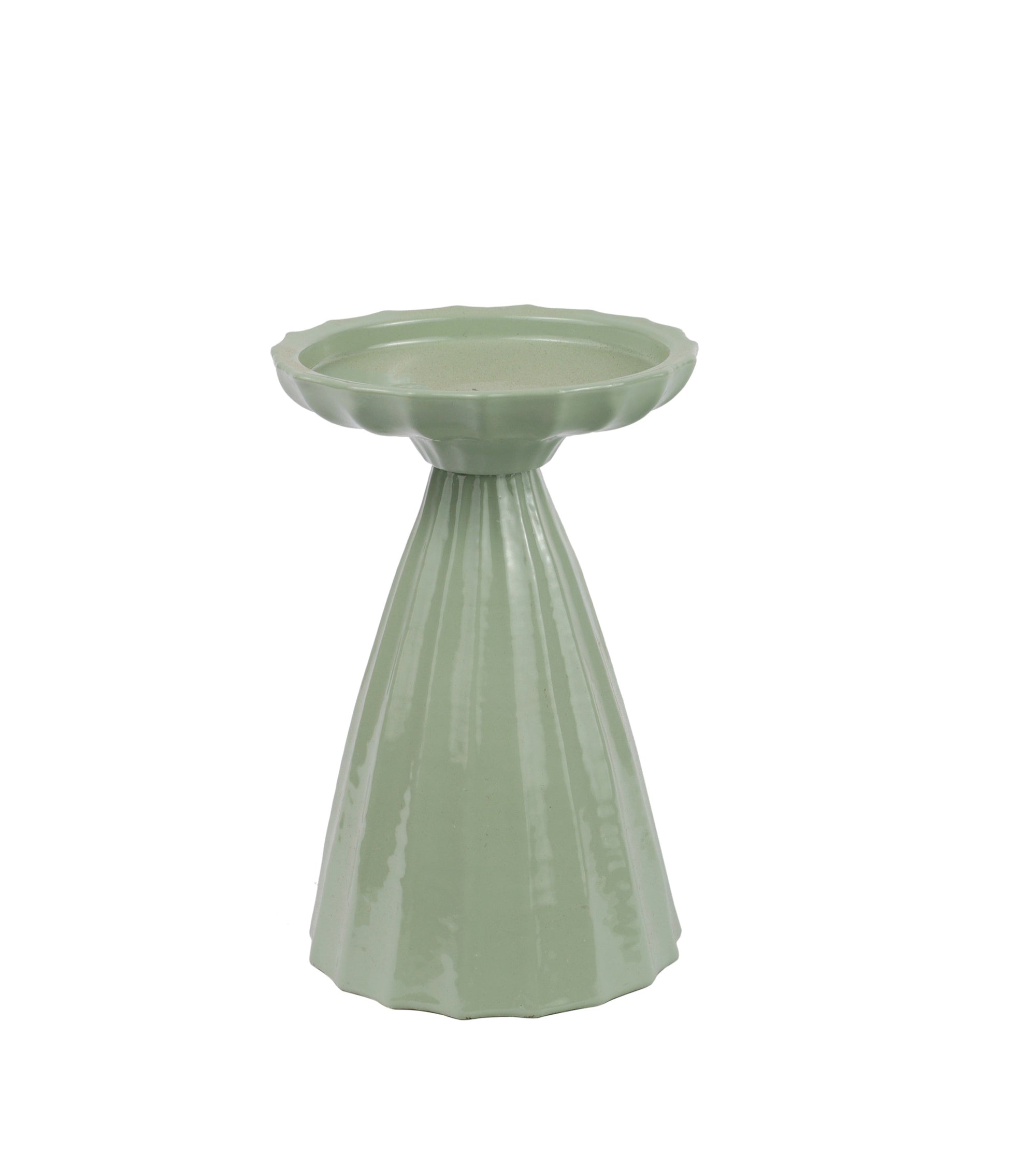 Ribbed Candle Holder Green DecoRug