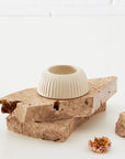 Rippled Ceramic Candle Holder Cream KAILE