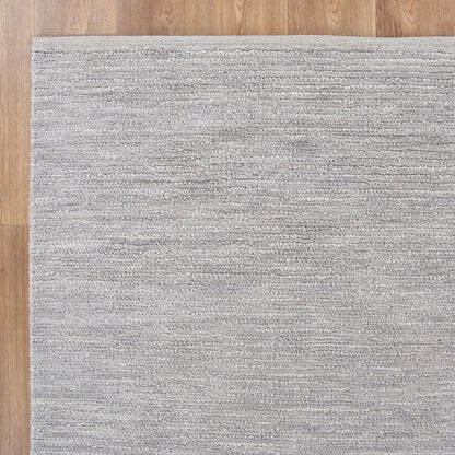 Rita Plain Grey Textured Rug DecoRug