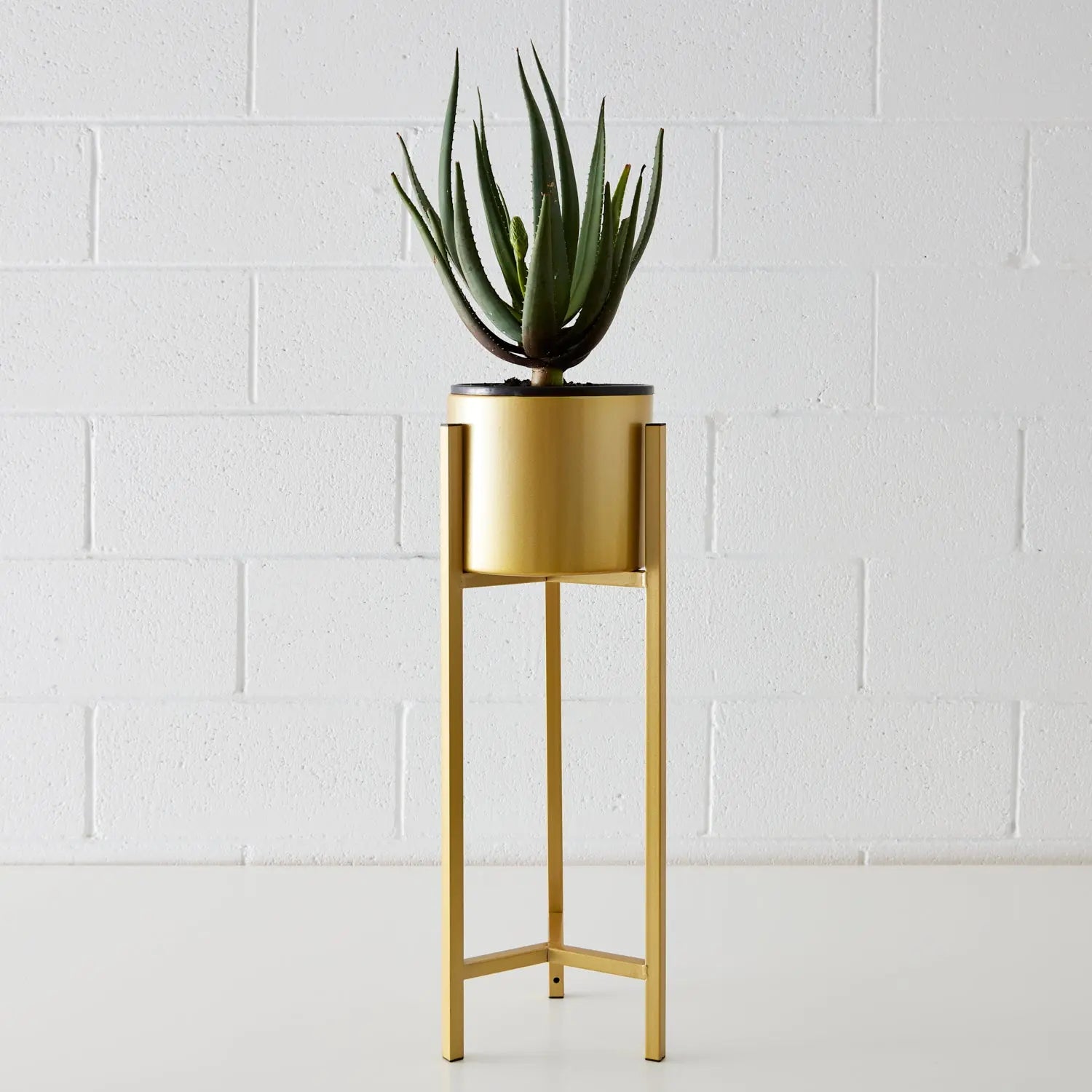 Round Metal Plant Stand Gold KAILE